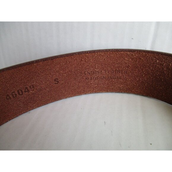 *Vintage Linea Pelle Brown Cognac Leather Belt Tapered Rawhide Design - Picture 3 of 6